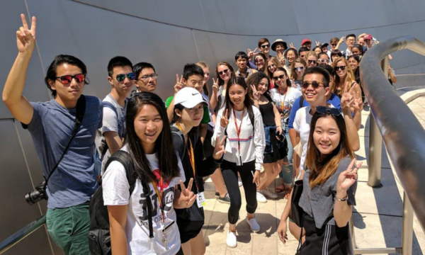 USC Summer Programs Exploration of Architecture students visit the Walt Disney Concert Hall in Downtown Los Angeles.